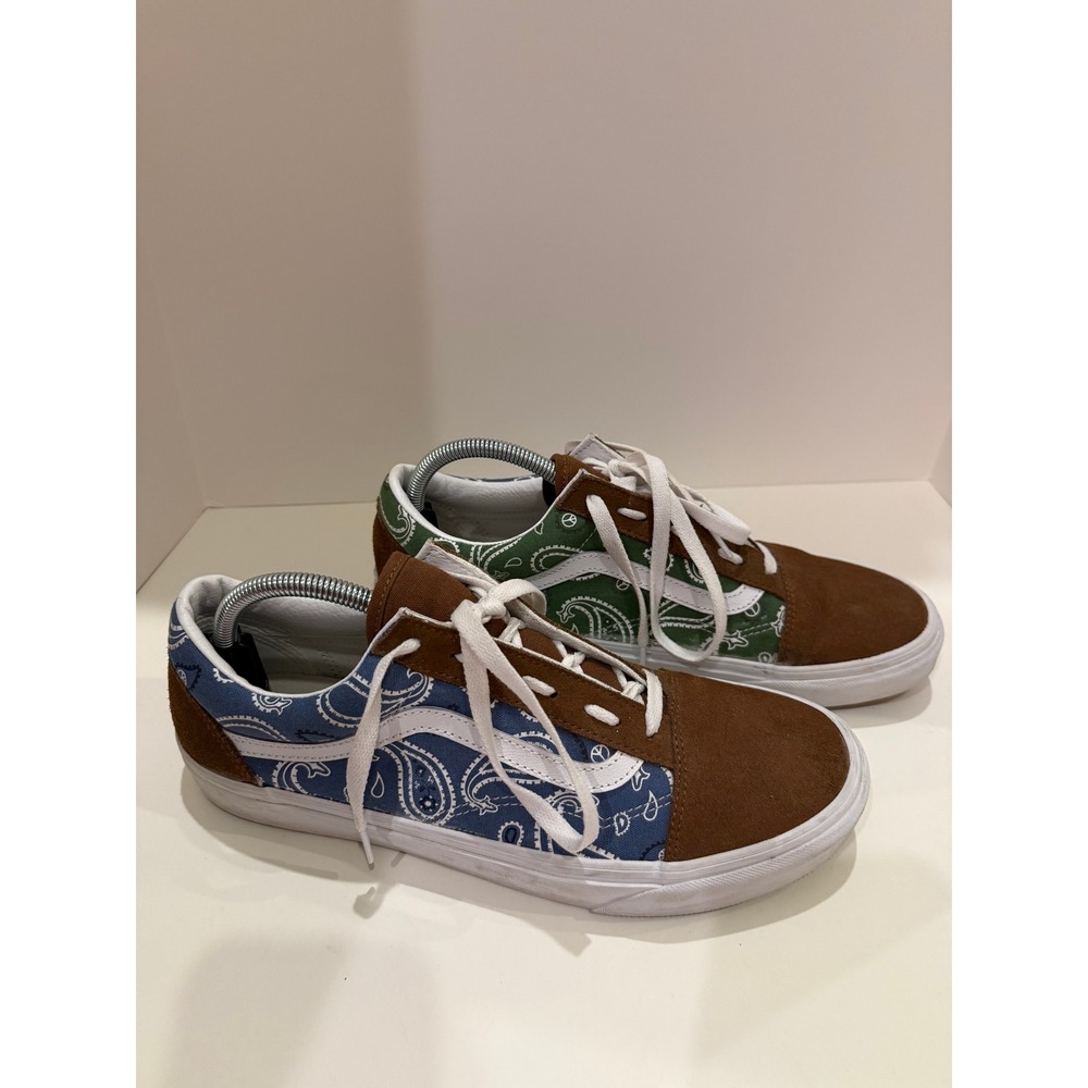 Vans Old School Paisley Suede Brown Blue Green Men's Sneakers Shoes‎ Size